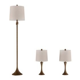 Luxury home modern metal table lamp and floor lamp set of 3